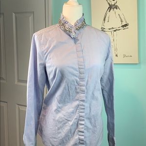 Jeweled collar button down shirt